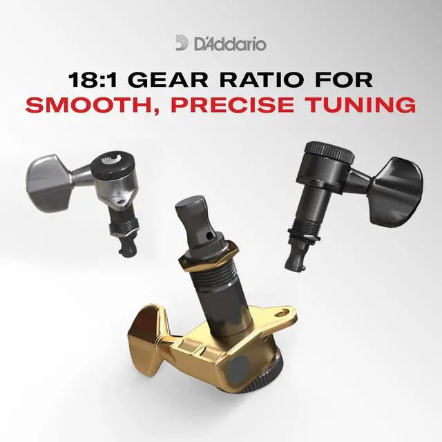 Alt view image 4 of 6 - Auto-Trim Tuning Machines - Locking Tuners for Guitars - 6 In Line Setup, Black