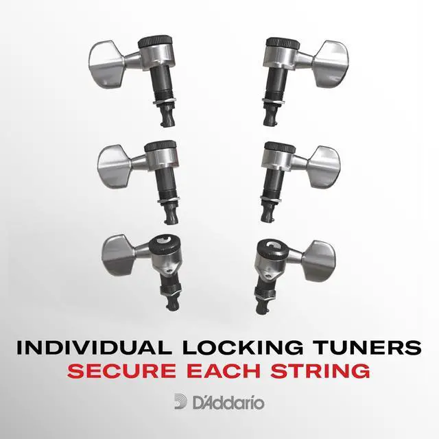 Alt view image 6 of 6 - Auto-Trim Tuning Machines - Locking Tuners for Guitars - 6 In Line Setup, Black
