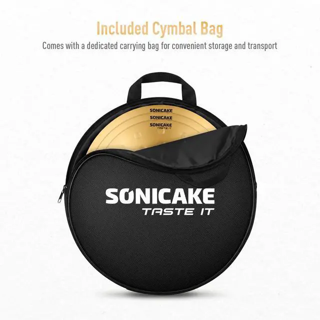 Alt view image 6 of 6 - Clap Stack Cymbal Pack, 11"13"15" 3-Piece Golden Smack Stack Cymbal Set for Drum Kits, Bright Crisp Attack Tone, Drum Cymbals for Practice, Studio and Stage Performance