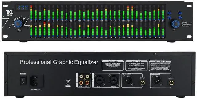 Main image of TKL T2531 Professional Graphic Equalizer Audio Processor Two 31-Band Spectrum Display 2U Audio Digital Equalizador Professional Sound system Professional Equalizers For KTV Stage Performance