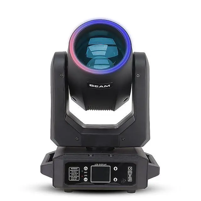 Main image of DJ Light 200W LED Moving Head Light Beam GOBO with Ring 6+12 Prism Rainbow Effect DMX Control Disco Party Club Stage Lighting