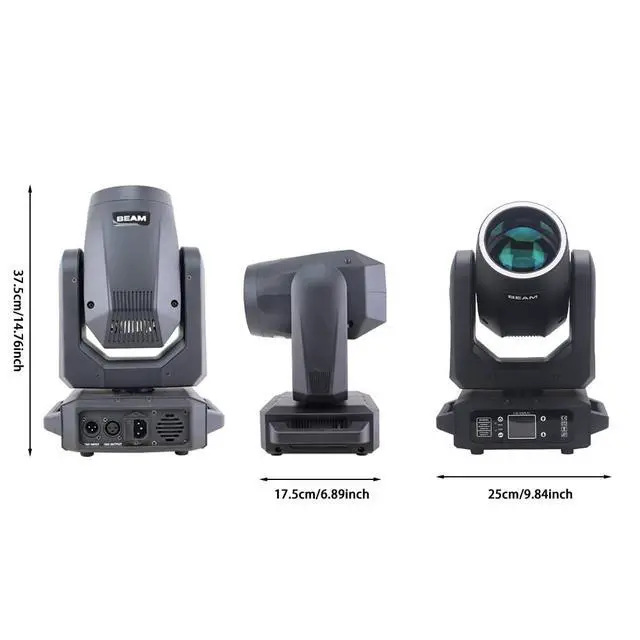 Alt view image 2 of 7 - DJ Light 200W LED Moving Head Light Beam GOBO with Ring 6+12 Prism Rainbow Effect DMX Control Disco Party Club Stage Lighting