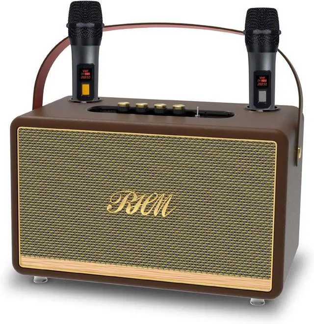 Main image of S8 Karaoke Machine with 2 Wireless Mics for Indoor & Outdoor | Support 3 Mics, Bass/Treble/Echo/Alto Adjustment, 6 Music Modes, 8H Playtime, Support Bluetooth/TWS/FM/AUX/TF Card/USB/PC