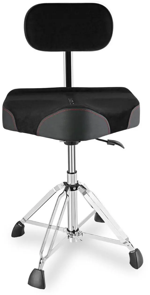 Main image of Drum Throne with Backrest 4-Leg,Hydraulic Drum Stool Height Adjustable,Heavy Duty Drum Stools,Motorcycle Style Swivel Drum Seat Drum Chair for Adult Drummer(Black)