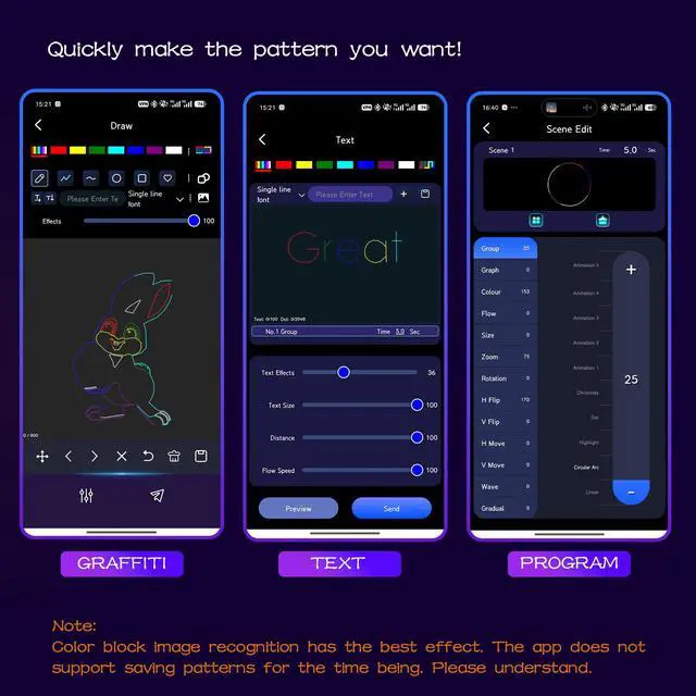 Alt view image 3 of 7 - DJ Laser Light, APP Control, Laser Show Projector | DMX Control | Custom Text & Scenes | Sound Activated | RGB Effects for Party Club Stage Show Storefronts