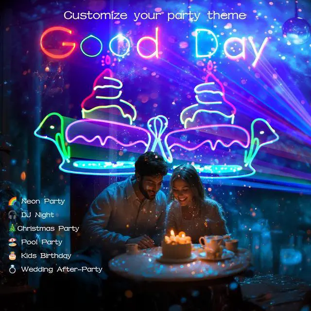 Alt view image 5 of 7 - DJ Laser Light, APP Control, Laser Show Projector | DMX Control | Custom Text & Scenes | Sound Activated | RGB Effects for Party Club Stage Show Storefronts