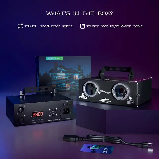 Alt view image 7 of 7 - DJ Laser Light, APP Control, Laser Show Projector | DMX Control | Custom Text & Scenes | Sound Activated | RGB Effects for Party Club Stage Show Storefronts