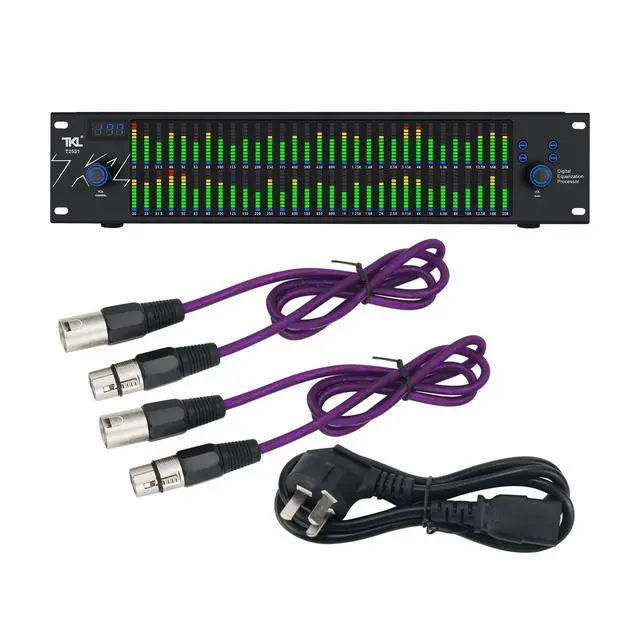 Alt view image 6 of 6 - TKL T2531 Professional Graphic Equalizer Audio Processor Two 31-Band Spectrum Display 2U Audio Digital Equalizador Professional Sound system Professional Equalizers For KTV Stage Performance