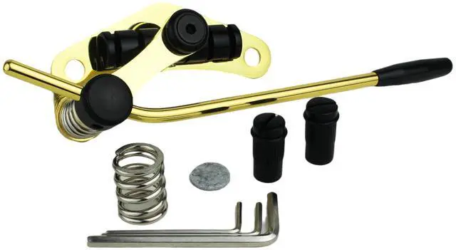 Main image of Tune-O-Matic Style Electric Guitar Bridge Stop Bar Tailpiece Tremolo Compatible with LP SG Guitars TM85, Gold+Black
