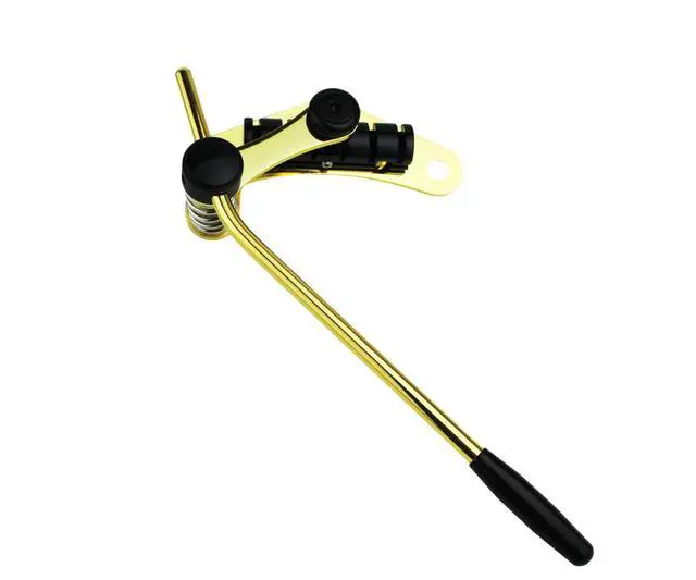 Alt view image 2 of 4 - Tune-O-Matic Style Electric Guitar Bridge Stop Bar Tailpiece Tremolo Compatible with LP SG Guitars TM85, Gold+Black