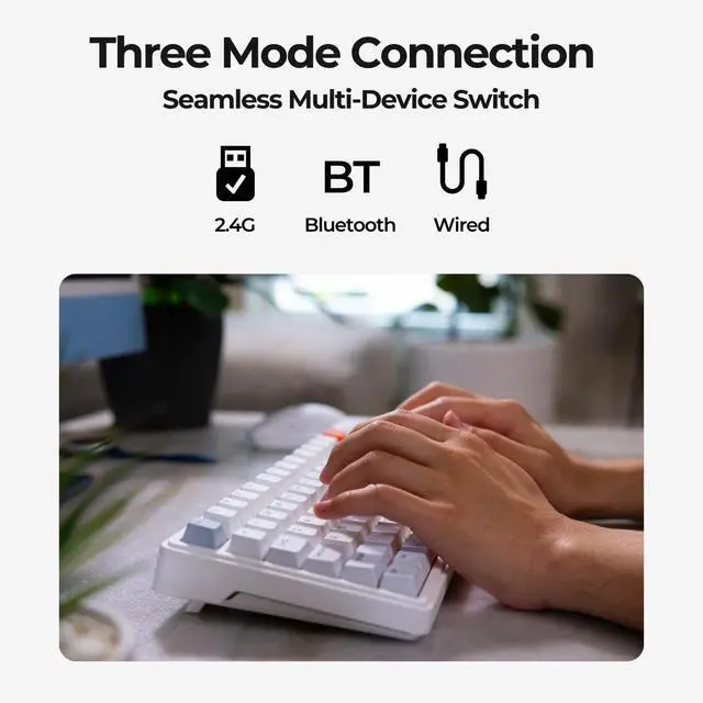 Alt view image 6 of 7 - Phronesis Wireless Mechanical AI Keyboard - Software with Chatbot, Voice Typing, AI Meeting Notes, Transcribe, Translate, Summarize, TKL, Hot-Swappable, PBT Keycaps, RGB Backlit, Mac & Windows