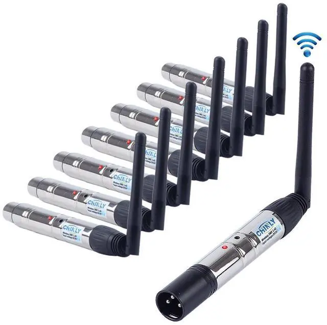 Main image of 8pcs 2.4G DMX512 Wireless 1 Male Transmitter & 7 Female Receivers Control for Stage PAR Party Light