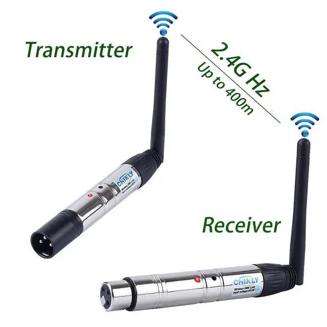 Alt view image 2 of 7 - 8pcs 2.4G DMX512 Wireless 1 Male Transmitter & 7 Female Receivers Control for Stage PAR Party Light