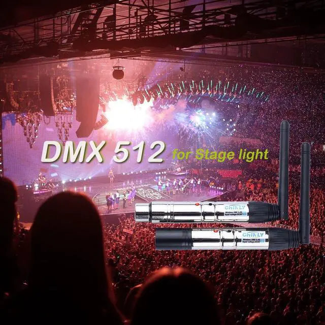 Alt view image 5 of 7 - 8pcs 2.4G DMX512 Wireless 1 Male Transmitter & 7 Female Receivers Control for Stage PAR Party Light
