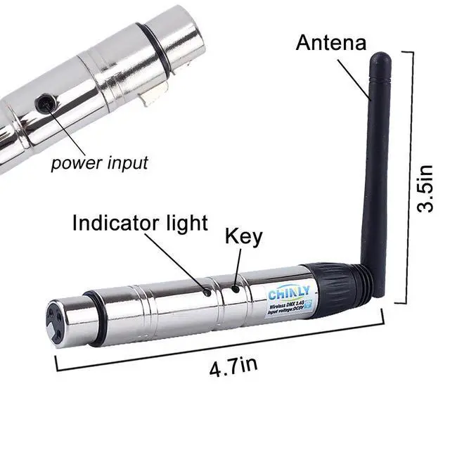 Alt view image 4 of 7 - 8pcs 2.4G DMX512 Wireless 1 Male Transmitter & 7 Female Receivers Control for Stage PAR Party Light