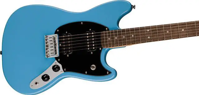 Alt view image 6 of 7 - Squire Sonic Mustang Electric Guitar, California Blue, Laurel Fingerboard