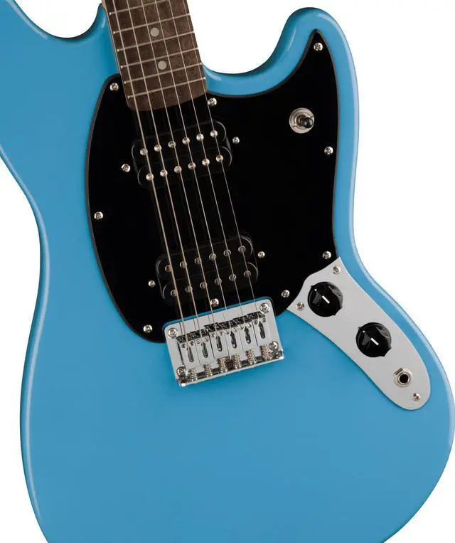 Alt view image 5 of 7 - Squire Sonic Mustang Electric Guitar, California Blue, Laurel Fingerboard