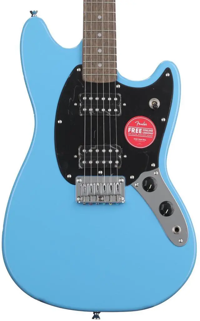 Alt view image 4 of 7 - Squire Sonic Mustang Electric Guitar, California Blue, Laurel Fingerboard