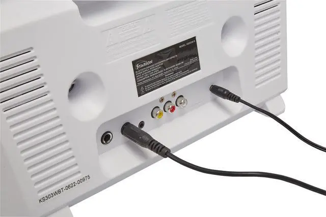 Alt view image 7 of 7 - KS303W-B Portable Bluetooth/CD+G Karaoke Machine - White l Built-in Stereo Speakers l Detachable Tablet Holder l Multi-Color Light Effects l Built-in Bluetooth Receiver l Microphone Included