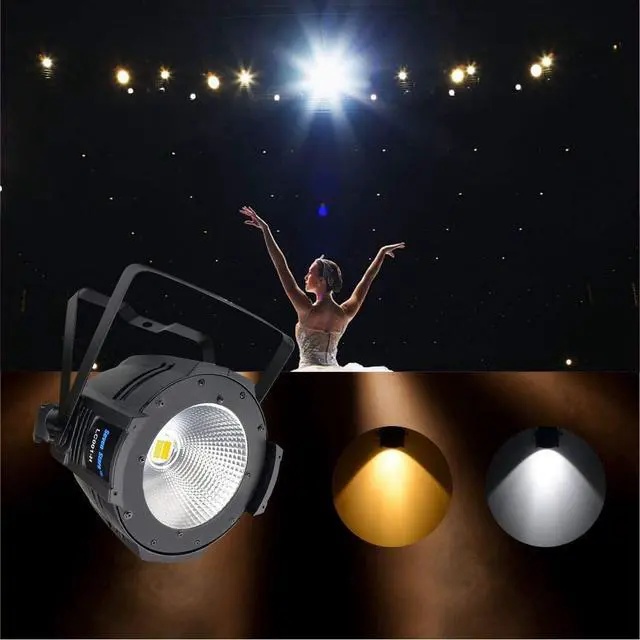Alt view image 4 of 7 - DJ Lights COB Warm and Cold White Par Lighting,100W DMX Par Light Sound Activated, Professional Stage Lights for Wedding,Small Concert,Church,Concert,Photo Studio(1 PCS)