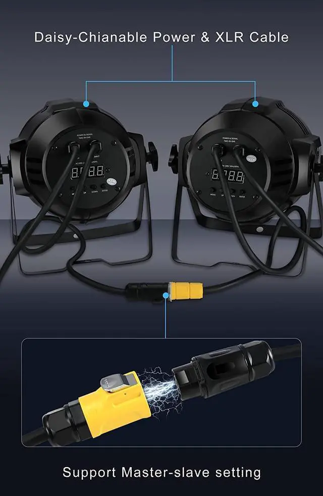 Alt view image 5 of 7 - DJ Lights COB Warm and Cold White Par Lighting,100W DMX Par Light Sound Activated, Professional Stage Lights for Wedding,Small Concert,Church,Concert,Photo Studio(1 PCS)