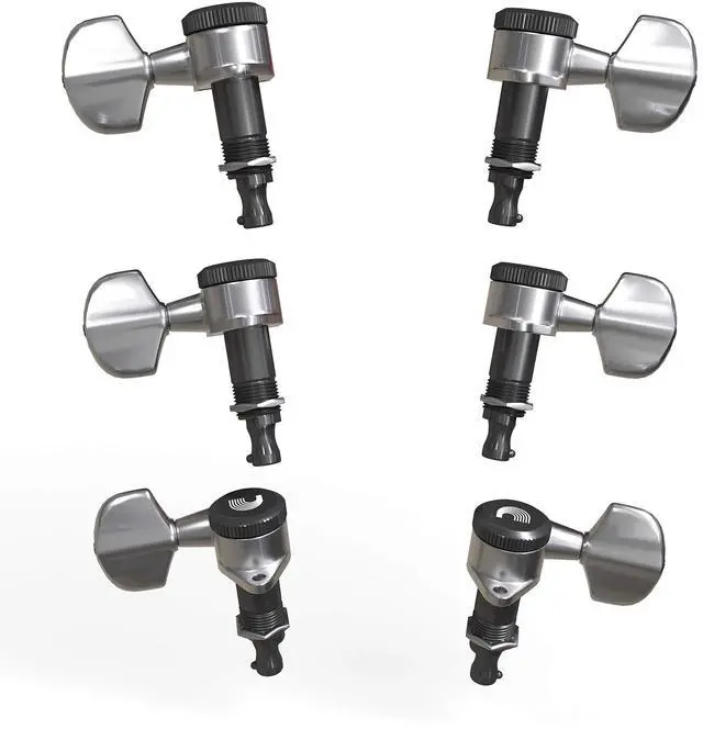 Alt view image 2 of 6 - D'Addario Auto-Trim Tuning Machines - Locking Tuners for Guitars - 3+3 Setup, Chrome