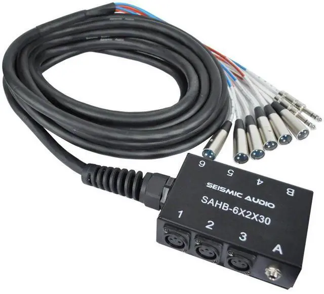 Main image of SAHB-6x2x30 6 Channel 30-Feet Compact XLR Sub Snake with 2 Stereo Feeds