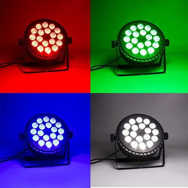 Alt view image 2 of 7 - LED 18x12W Par Can Stage Lights, RGBW 4in1 Uplights | Wash/Strobe Effect, DMX512, Aluminum Shell, with Sound Activated Party Lights for Christmas Halloween Disco Club Wedding