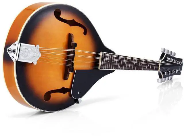 Alt view image 4 of 7 - A Style Mandolin Instrument Sunburst Beginner Adult Acoustic Mandolin Musical Instrument Mahogany 8 String, Bundle With Tuner String Bag Guitar Picks,DML-1