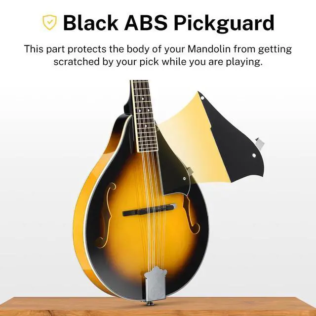 Alt view image 7 of 7 - A Style Mandolin Instrument Sunburst Beginner Adult Acoustic Mandolin Musical Instrument Mahogany 8 String, Bundle With Tuner String Bag Guitar Picks,DML-1