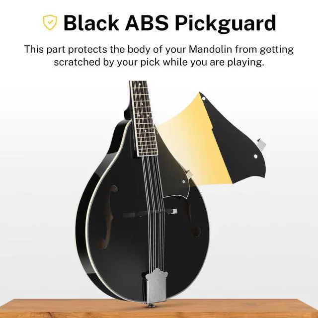 Alt view image 6 of 7 - Acoustic Mandolin Instrument Kits - A Style, DML-100B, Black | Mahogany Wood Musical Mandolin Guitar Complete Set 8 String with Tuner, Strings and Gig Bag for Beginners, Teens, Adults