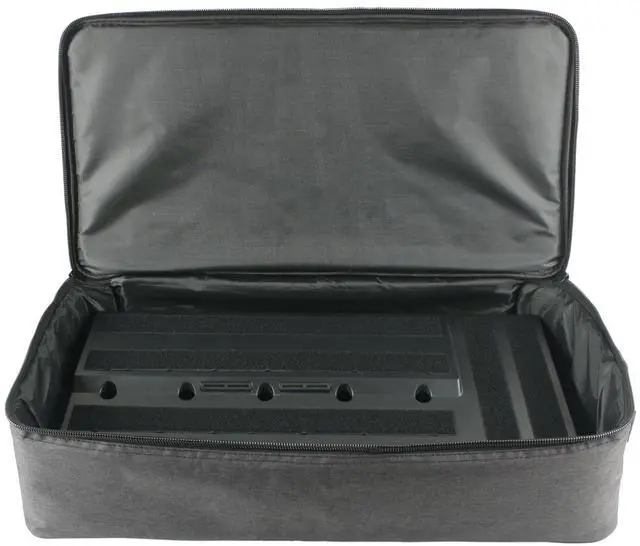 Alt view image 7 of 7 - ABS 22''x11'' Large Guitar Pedal Board with Carry Bag | Built-in Power Supply Room, Cable Holes, Electric Guitar Effects Pedalboard Case with Padded Gig Bag & Mounting Accessories