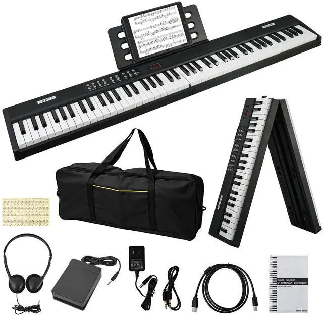 Main image of Foldable Piano Keyboard 88 Keys, Full Size Portable Digital Piano, Electric Piano Keyboard with Sustain Pedal, Carry Bag and Headphones for Beginners Adults