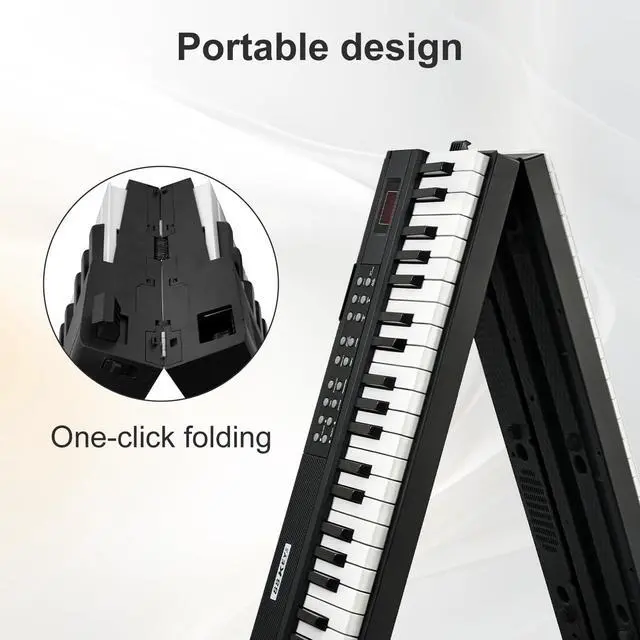 Alt view image 5 of 7 - Foldable Piano Keyboard 88 Keys, Full Size Portable Digital Piano, Electric Piano Keyboard with Sustain Pedal, Carry Bag and Headphones for Beginners Adults
