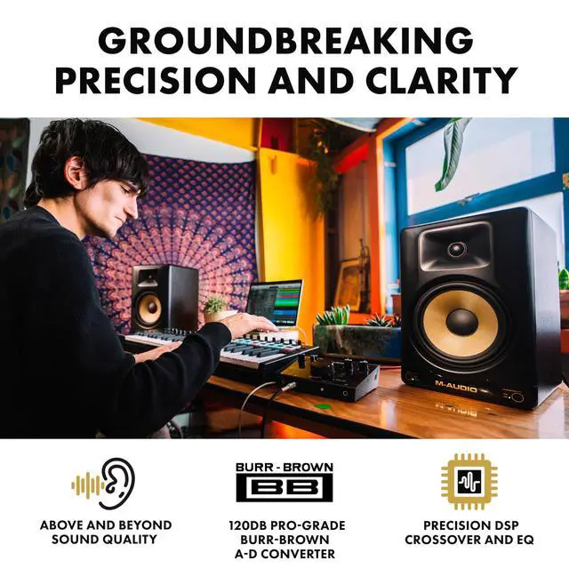 Alt view image 3 of 7 - Forty Eighty 8" Studio Monitor Speaker for Production and Mixing with Precision DSP Crossover, EQ, Control App and Bluetooth