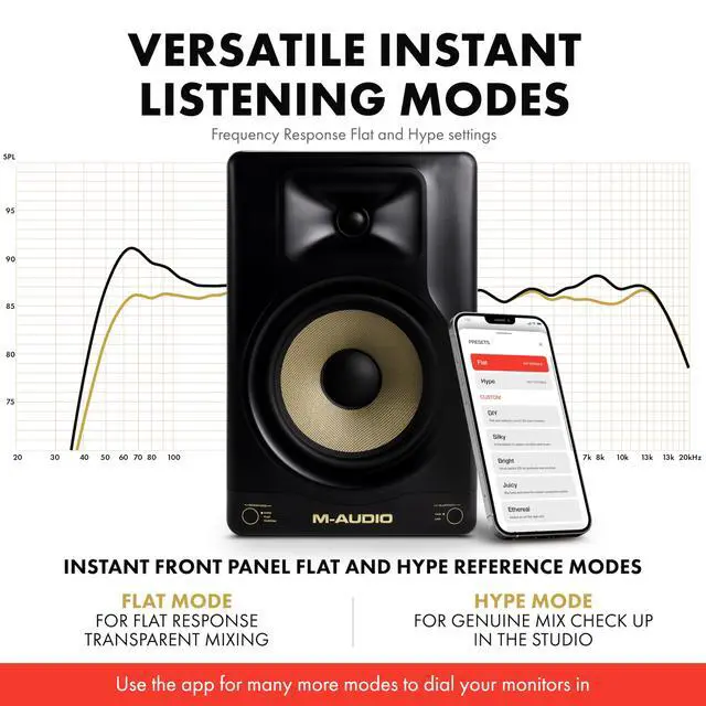 Alt view image 4 of 7 - Forty Eighty 8" Studio Monitor Speaker for Production and Mixing with Precision DSP Crossover, EQ, Control App and Bluetooth
