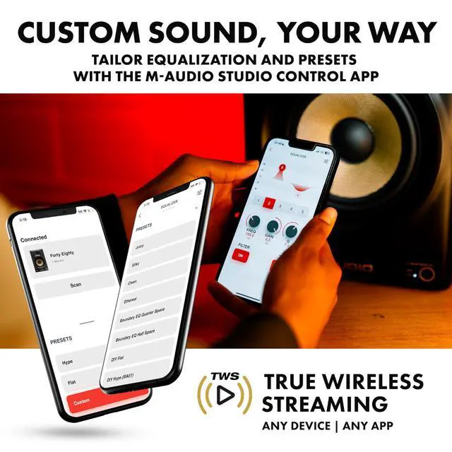 Alt view image 5 of 7 - Forty Eighty 8" Studio Monitor Speaker for Production and Mixing with Precision DSP Crossover, EQ, Control App and Bluetooth