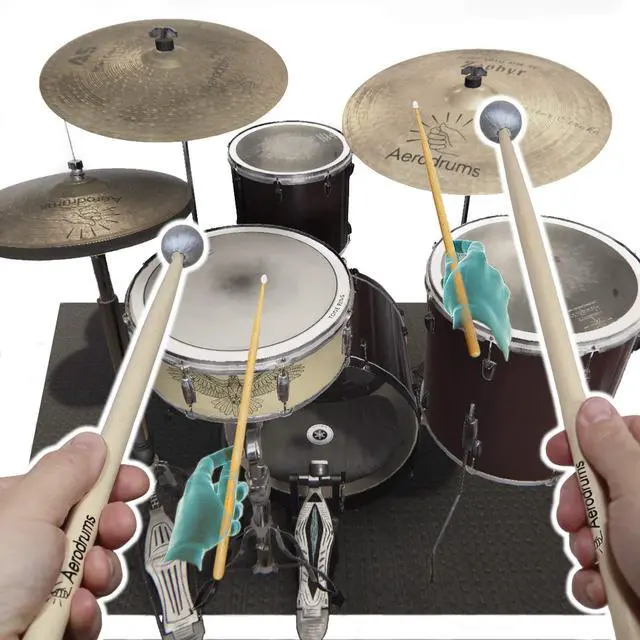 Alt view image 2 of 6 - Portable Electronic Drum Set, Air Drumsticks, Pedals and Low Latency Camera, Quieter than Practice Pads, more Reliable & Accurate than Electronic Drum Sticks, Play Drums Anytime, Record MIDI