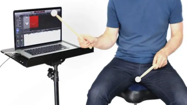 Alt view image 5 of 6 - Portable Electronic Drum Set, Air Drumsticks, Pedals and Low Latency Camera, Quieter than Practice Pads, more Reliable & Accurate than Electronic Drum Sticks, Play Drums Anytime, Record MIDI