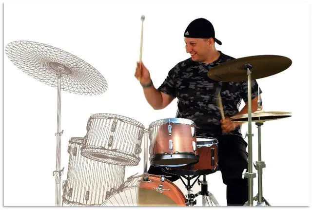 Alt view image 4 of 6 - Portable Electronic Drum Set, Air Drumsticks, Pedals and Low Latency Camera, Quieter than Practice Pads, more Reliable & Accurate than Electronic Drum Sticks, Play Drums Anytime, Record MIDI