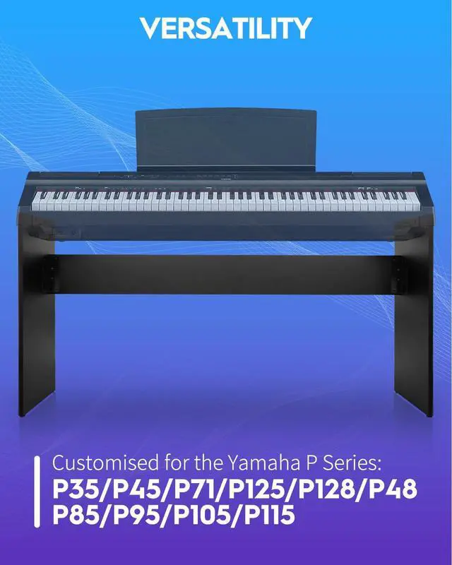 Alt view image 2 of 6 - L85 Piano Keyboard Stand, Heavy Duty Wooden Furniture Stand, Compatible for Yamaha P-45/P-71/P-125/P-128 Digital Piano 88 Keys, Black