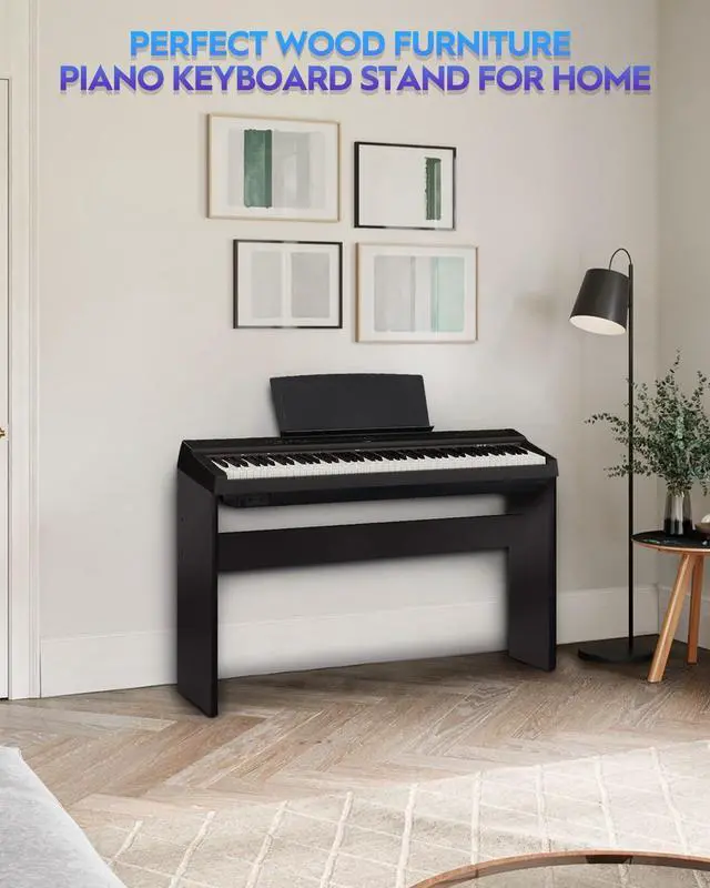 Alt view image 6 of 6 - L85 Piano Keyboard Stand, Heavy Duty Wooden Furniture Stand, Compatible for Yamaha P-45/P-71/P-125/P-128 Digital Piano 88 Keys, Black