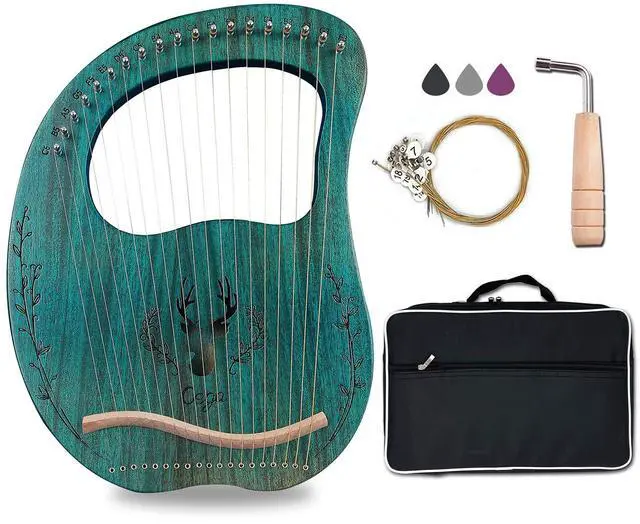 Main image of Lyre Harp, 19 Metal Strings Maple Saddle Mahogany Body Lyra Harp with Bag key included