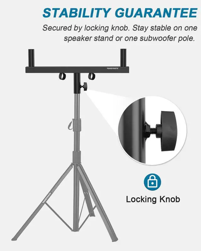 Alt view image 4 of 7 - Dual Speaker Pole Mount Mounting Fork Bracket Bar Adapter, 2-Pack | Fixed 21" Width, Pole Mount, Dual Speaker Mounting Fork, Dual Mount Speaker Bracket