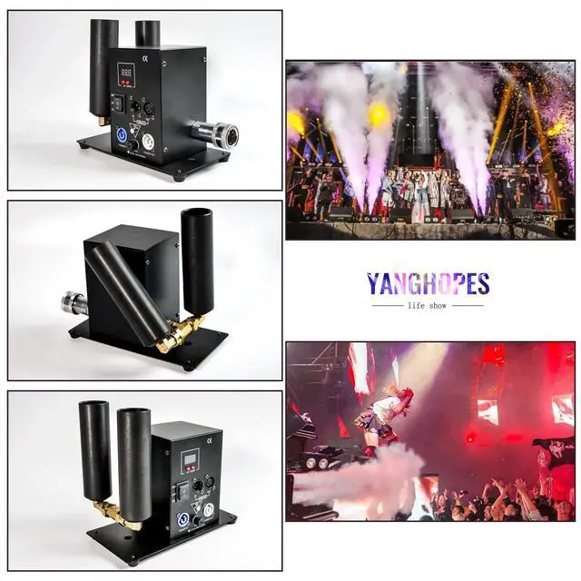 Alt view image 3 of 6 - 2Head CO2 Fog Machine Digital CO2 Jet Machine Fogger Smoke Cannon DMX512 Smoke Mister Machine Multi-angle Gas Column Fog Machine w/6m Hose, for DJ Concerts Parties Birthday Wedding