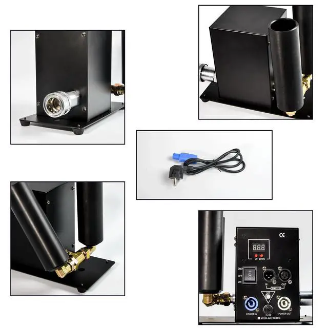 Alt view image 5 of 6 - 2Head CO2 Fog Machine Digital CO2 Jet Machine Fogger Smoke Cannon DMX512 Smoke Mister Machine Multi-angle Gas Column Fog Machine w/6m Hose, for DJ Concerts Parties Birthday Wedding