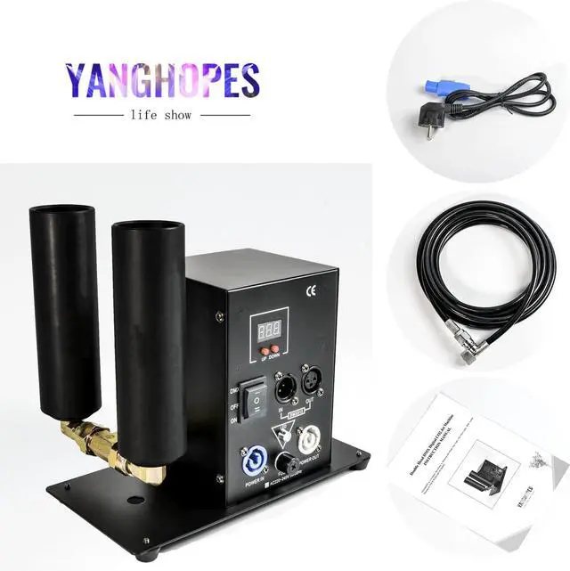 Alt view image 4 of 6 - 2Head CO2 Fog Machine Digital CO2 Jet Machine Fogger Smoke Cannon DMX512 Smoke Mister Machine Multi-angle Gas Column Fog Machine w/6m Hose, for DJ Concerts Parties Birthday Wedding