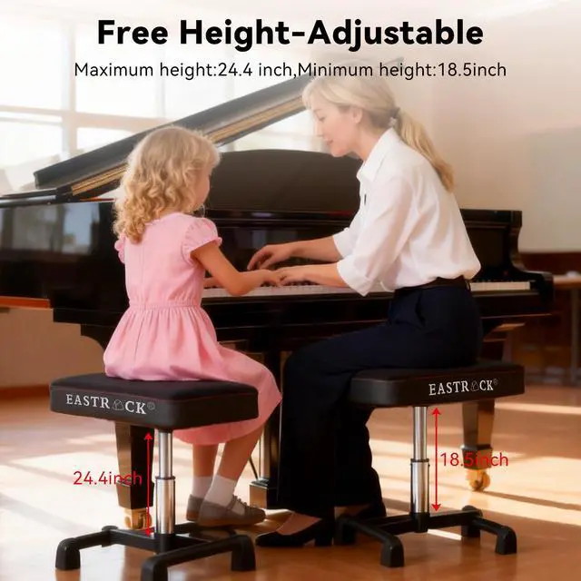 Alt view image 3 of 7 - Professional Keyboard Piano Bench Hydraulic, Adjustable Music Seating for Digital and Acoustic Pianos