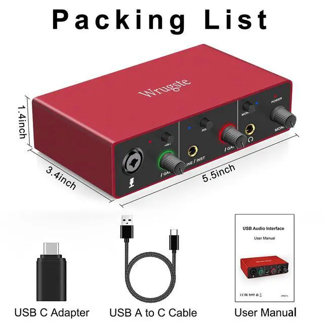 Alt view image 6 of 6 - USB Audio Interface Solo(24Bit/192kHz)+48V Phantom Power for Computer Recording Podcasting and Streaming Plug and Play Noise-Free XLR Audio Interface for PC No Software Included