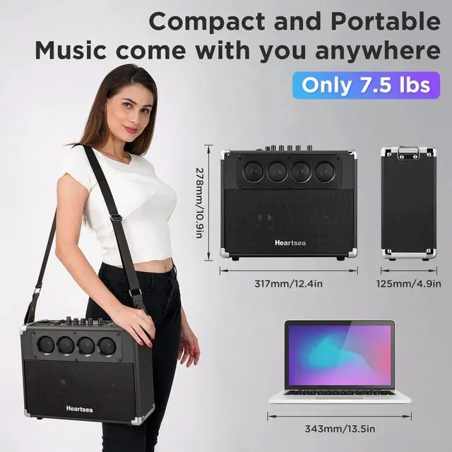 Alt view image 2 of 6 - Portable Karaoke Machine, with Wireless Microphones, Bluetooth Party Speaker with TWS, Loud Subwoofer, USB/AUX, Outdoor Karaoke Speaker for Adults & Kids, Home & Party